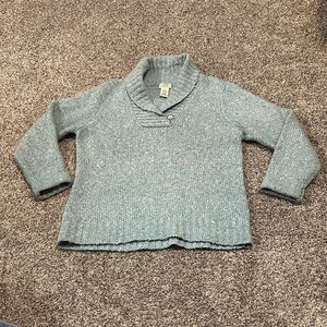 L.L. Bean Women's Blue Cowl Neck Wool Blend Sweater Multicolor Size M